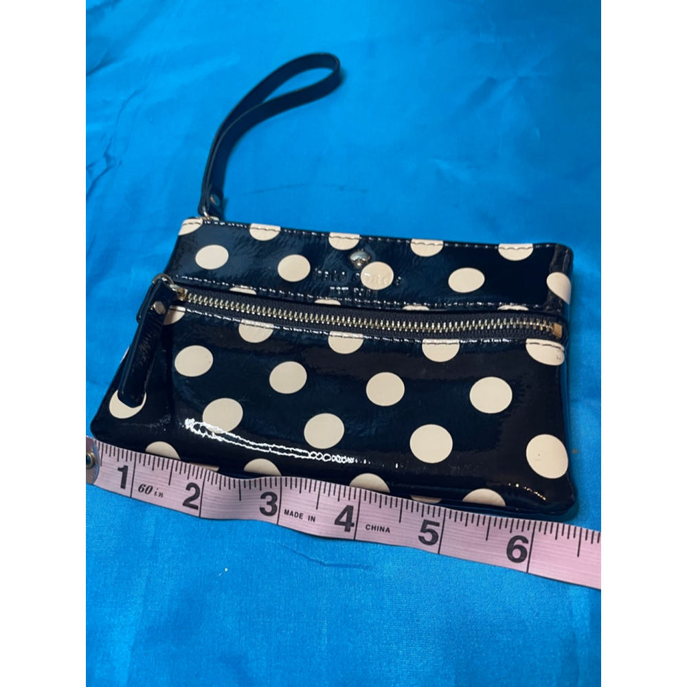 Kate Spade Polka Dot Wristlet Clutch Black/White One Size - Picture 4 of 7